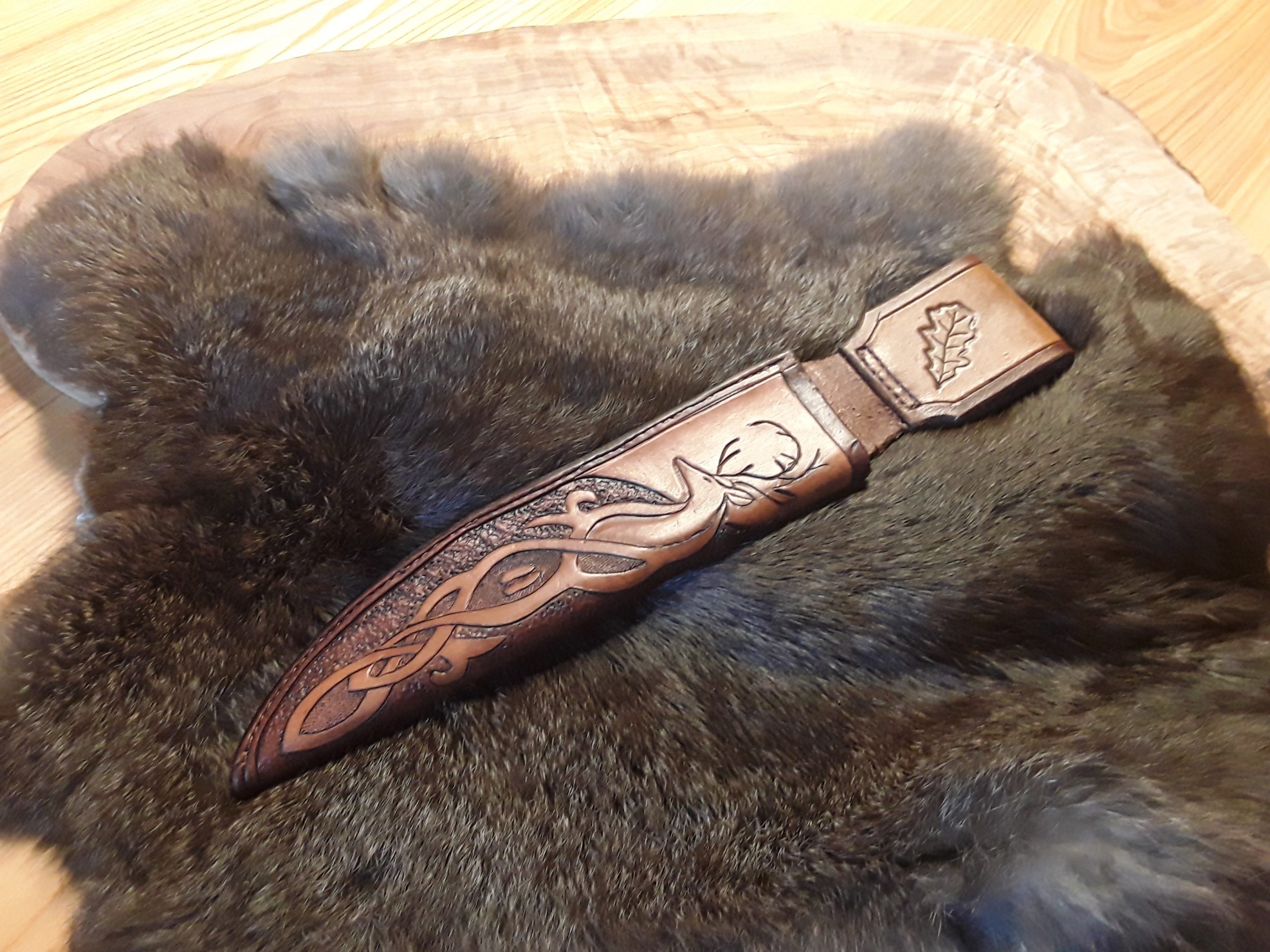 Ledermesserscheide Aus Rindsleder - Wasserdichte Messerhülle Für Sicheren Transport, 1,50 X 7,48 Zoll