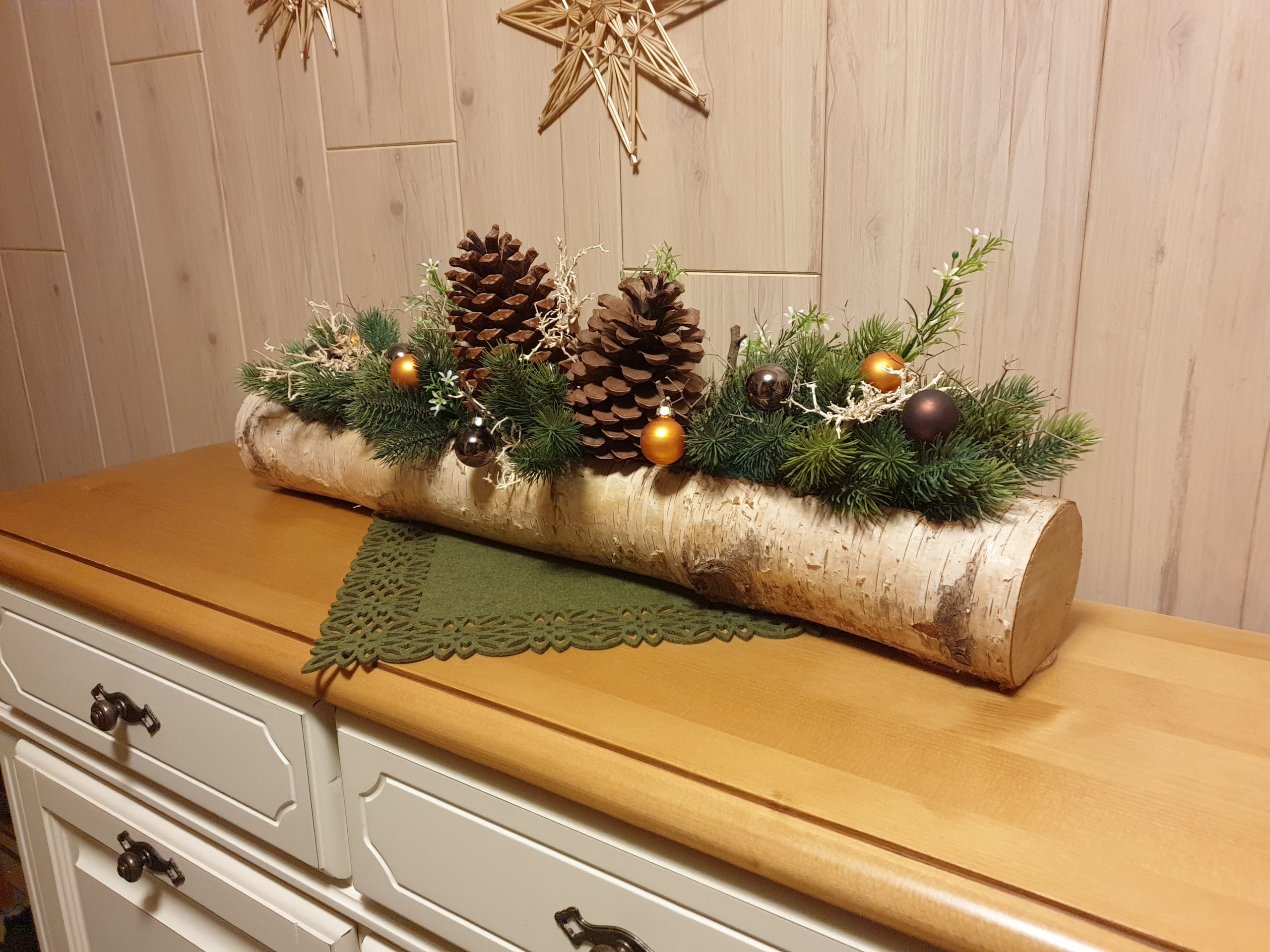 Weihnachtsdeko Mit Birkenstamm